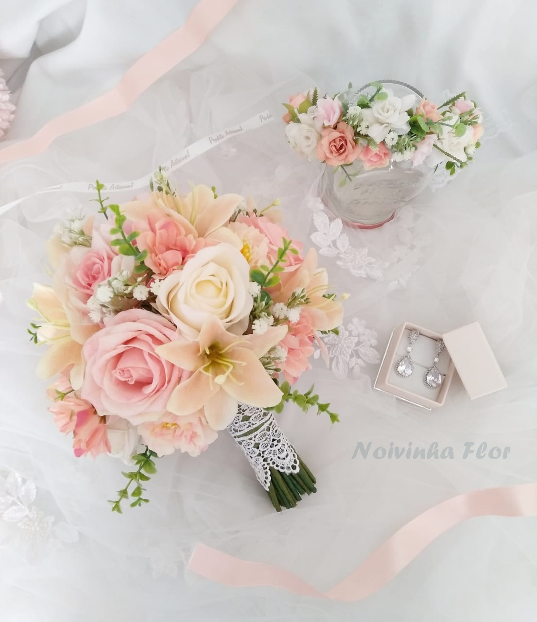 Buquê noiva mais coroa de flores – Noivinha Flor
