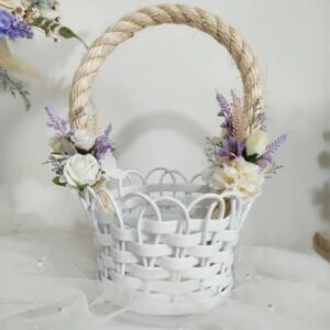 Cesta Florista - Branco e Lilás